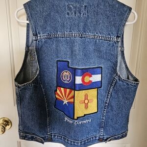 Denim Vest with Four Corners Patch